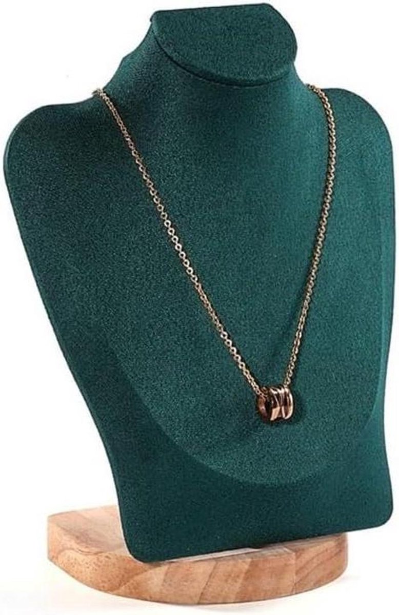 Sieradenhouder - Hanger display - Sieraden organiseren - Houten basis - Niet gespecificeerd - Groen