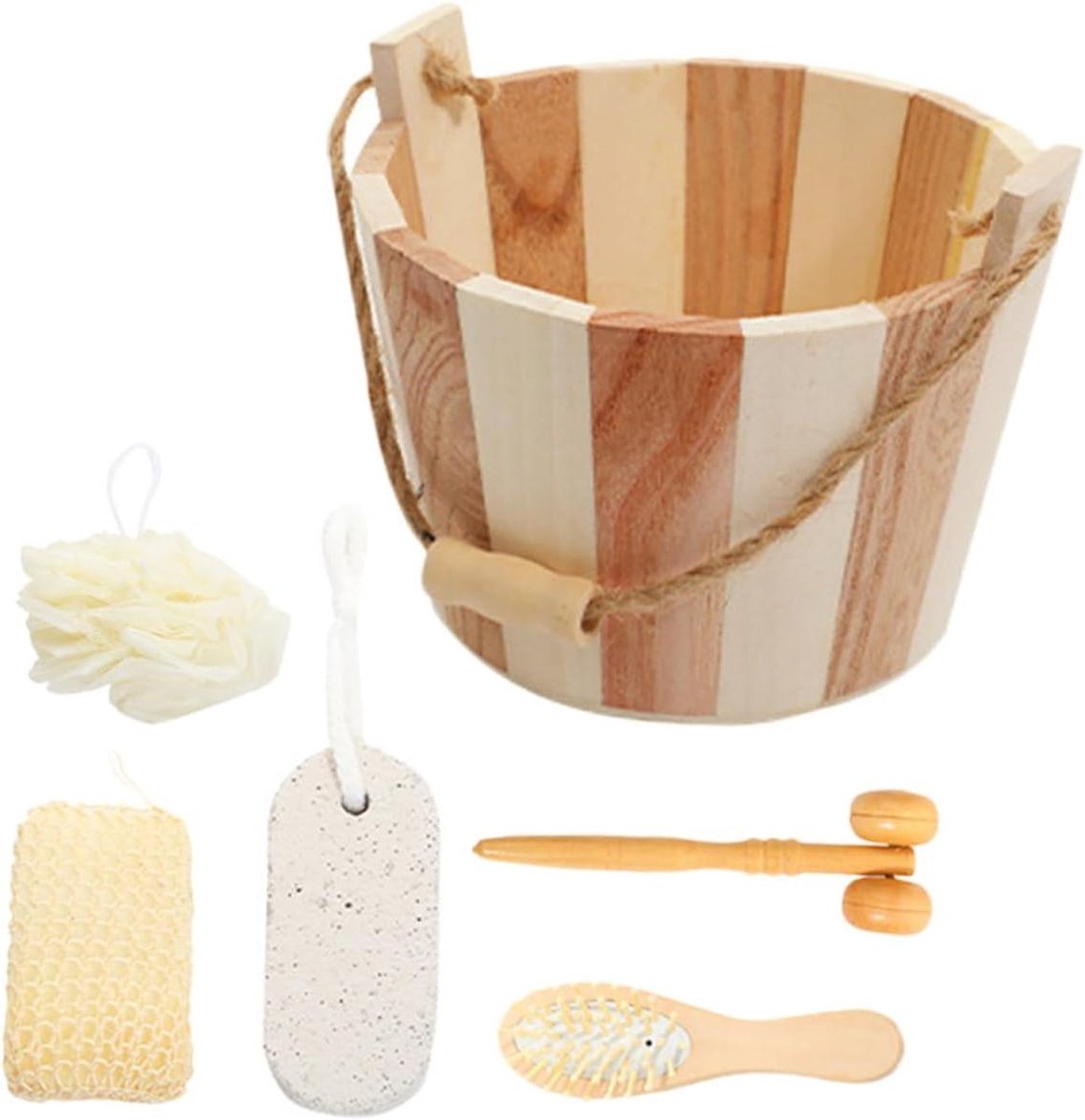 Badset 5 Delig - Douche Accessoires - Huidverzorging Thuis - Complete Set - 15 x 15 x 12 cm - Multicolor