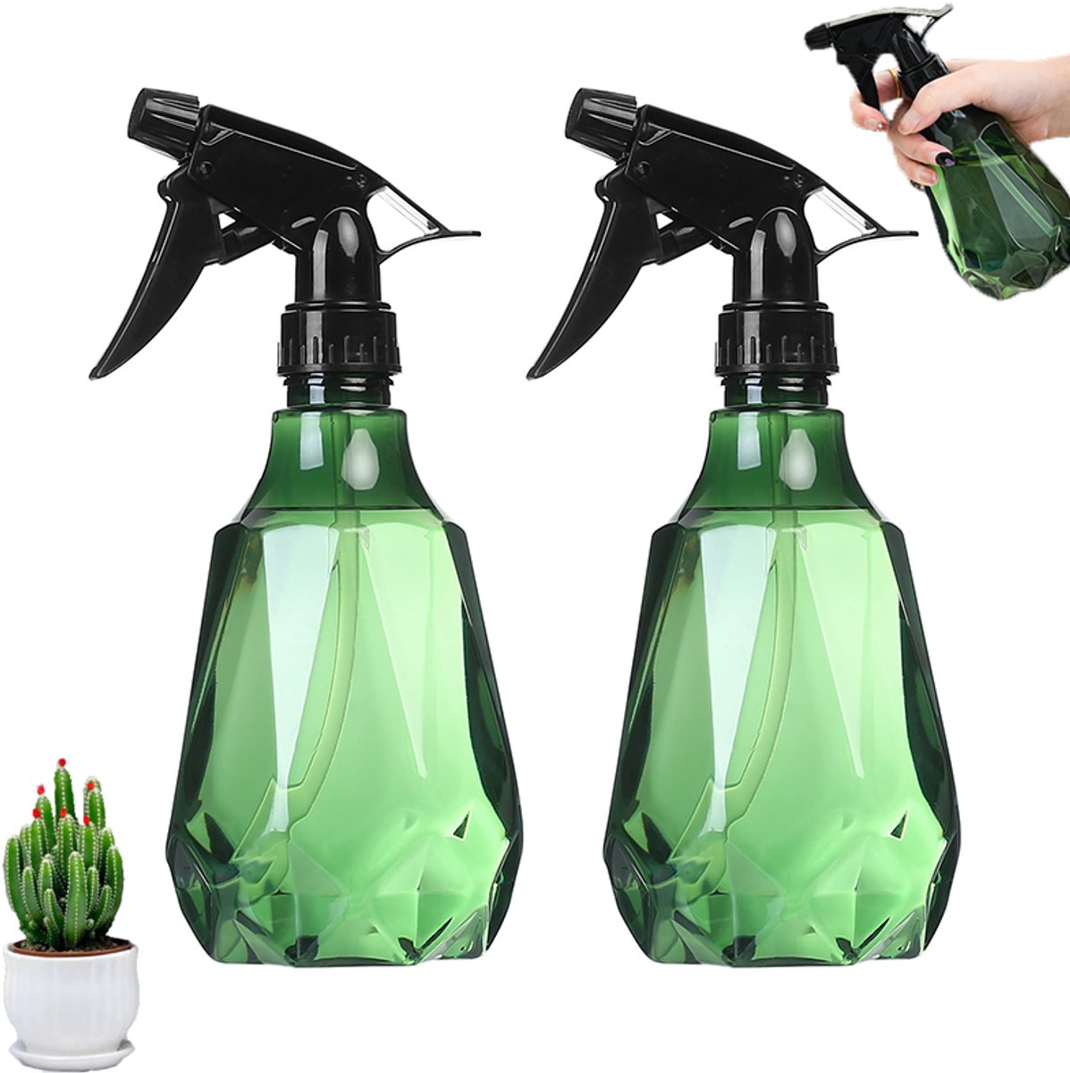 2 stuks - Plantenspuit - gieters voor binnen - gieter binnen - drukspuit - waterverstuiver - plantensproeier - plantenspuit drukspuit - plantenspuit binnen - Tuinspuit - groene - Voor het besproeien van tuinplanten