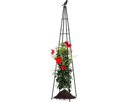 Tuin Obelisk - Klimplantsteun Frame - Planten Ondersteunen - In Hoogte Verstelbaar - 160cm - Veelkleurig
