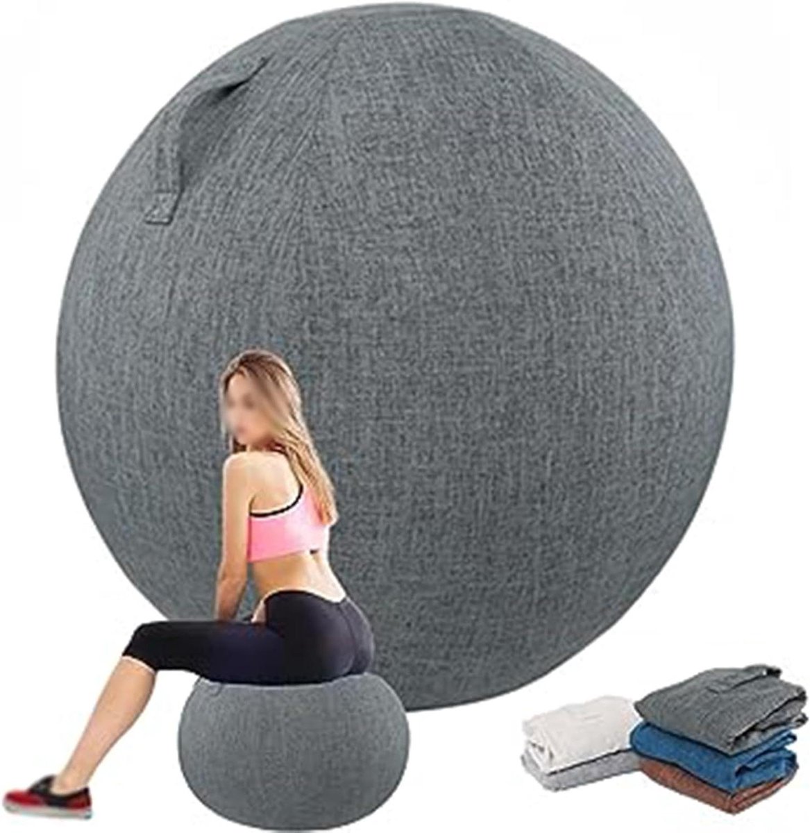 Balhoes - Oefenhoes Zitbal - Thuis Fitness - Opvouwbaar Lichtgewicht - 55 cm - Niet gespecificeerd