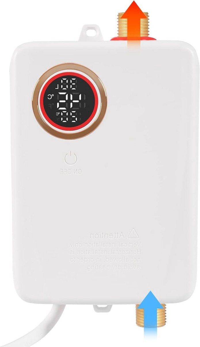 Elektrische Boiler - Kleine Warmwaterketel - Direct Warm Water - Ruimtebesparend Ontwerp - 3500 Watt - Wit