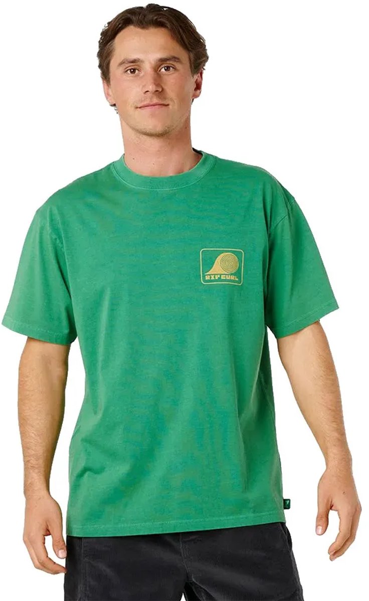 Rip Curl Aots Rolling Wave T-shirt Met Korte Mouwen XL Man Groen