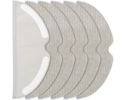 6 Stuks Reinigingsdoeken voor Roborock Q5 Pro/Q5 Pro+/Q8 Max/Q8 Max+/S5/S5 Max/S6/S6 Pure/S6 MaxV/Q7/Q7 Max Robotstofzuiger - Herbruikbaar en Wasbaar - Reservedoek