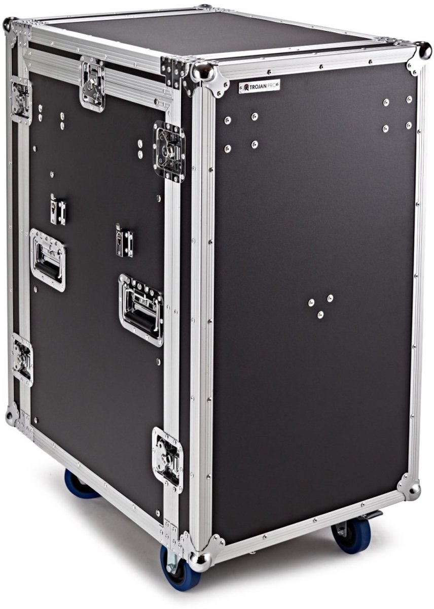 Trojan Pro 16U Pop-Up Mixer Rack Flight Case voor zwaar gebruik