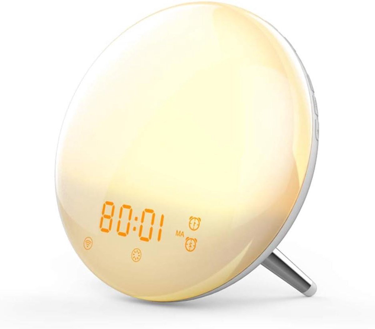 Wekker met Wake-up Light - Nachtlamp Alarmklok - Rustig Wakker Worden - Simuleert Zonsopgang - N.v.t. - Wit
