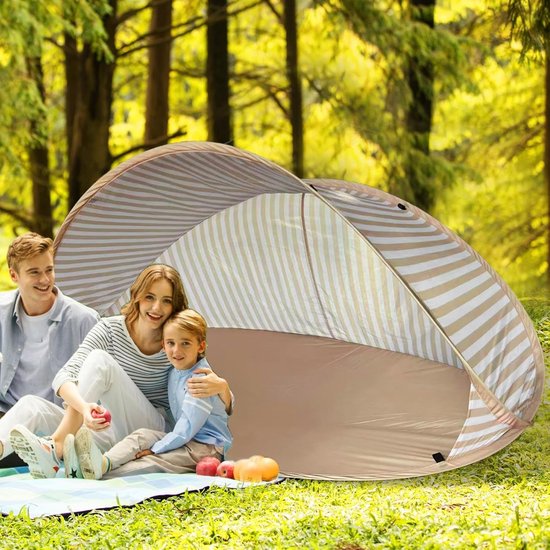 Draagbare Strandtent - Zonnescherm Tent - Strand Dagen - Dubbele Zilverlaag - 180 x 125 x 85 cm - Enkel Kenmerk — afbeelding 3