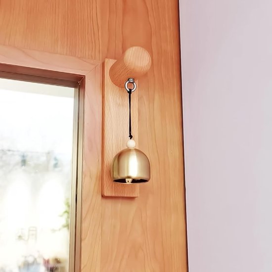 Houten Deurbel - Ingangsdecoratie - Winkel Entree - Natuurlijk Ornament - 14 x 6 x 4 cm - Houtkleur — afbeelding 5