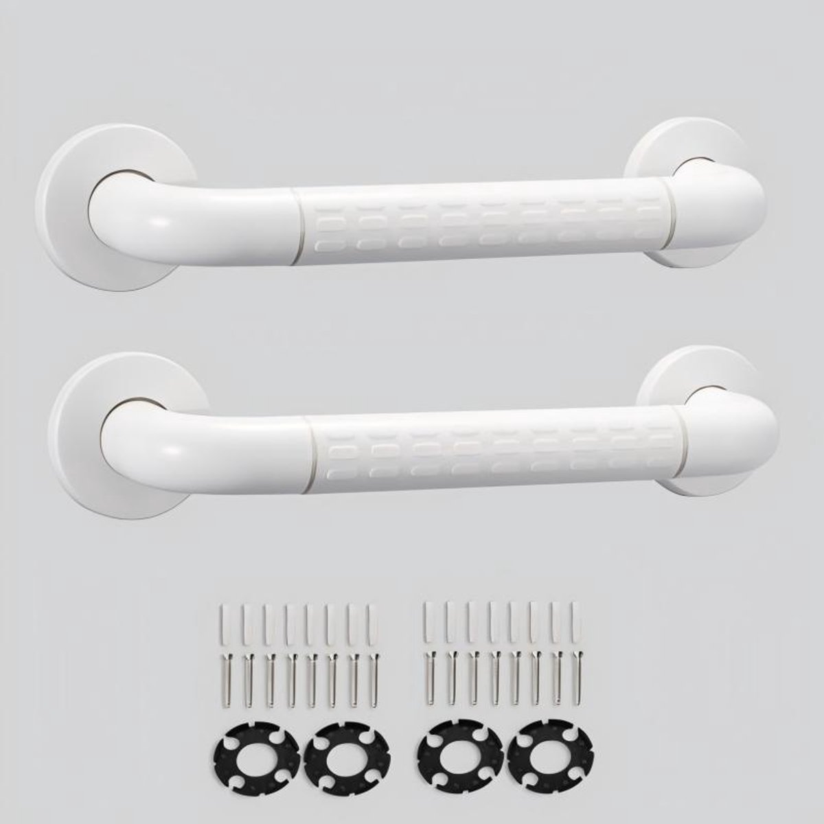Oraymin 2x Badkamer Wandbeugel 35cm - Anti Slip RVS Nylon Handgreep - Douche Steun Senioren Veiligheid