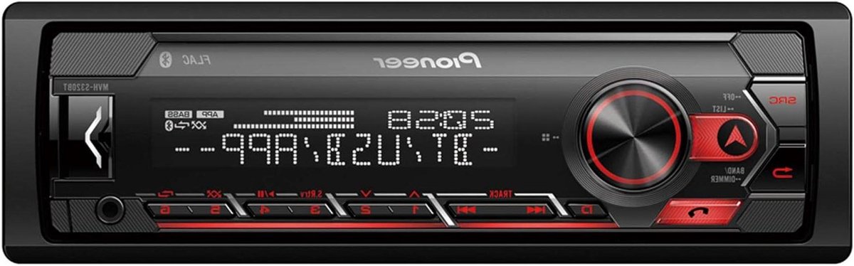 Autoradio - Digitale Media Ontvanger - Muziek Luisteren Auto - Ondiepe Behuizing - 1 DIN - Zwart