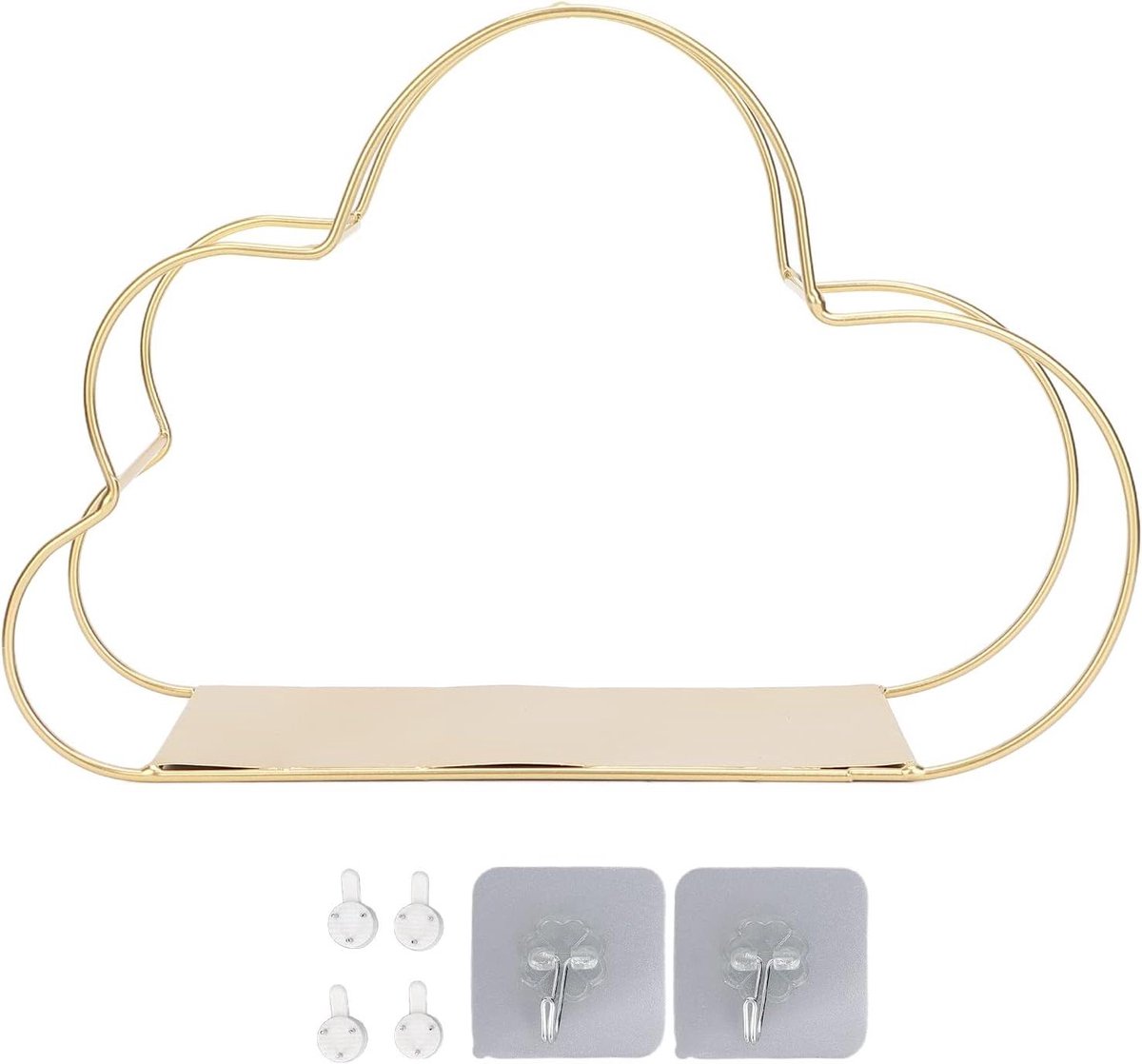 Wandrek Wolkvorm - Decoratieve Plank - Ruimte Ordenen - Open Metalen Design - 32 x 10 x 21 cm - Zwart
