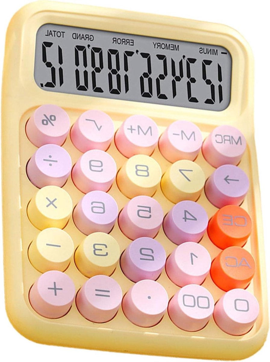 Mechanische Rekenmachine - Desktop Calculator - Kantoor Werk - Mechanisch Toetsenbord - 16 x 12 x 3 cm - Multicolor