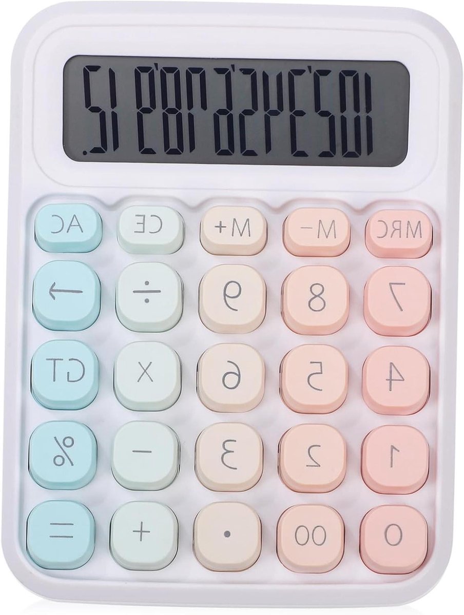 Rekenmachine Set - Calculator Basis - Dagelijkse Berekeningen - Kleurrijk Design - 14 x 10.5 cm - Multicolor
