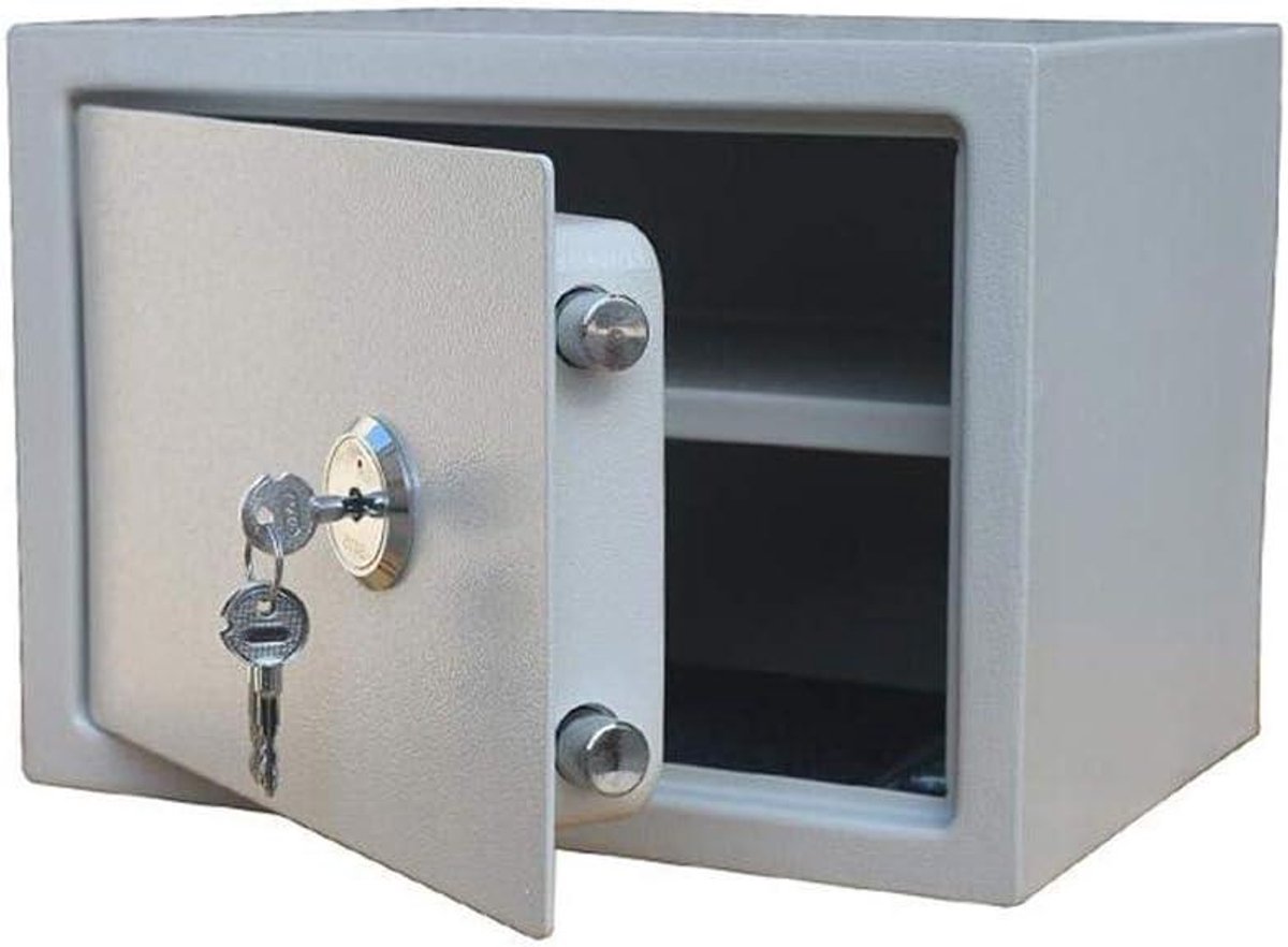 Wandkluis - Stalen kluis - Waardevolle spullen - Mechanisch slot - 35x25x25 cm - Zwart