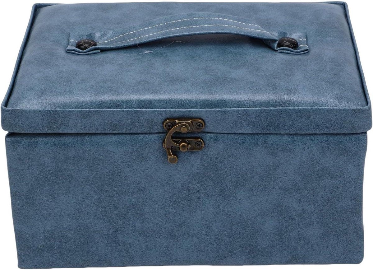 Naaimand Set - Naaiset Opberger - Hobby Naaien - Dubbele Opberglaag - 23.8 x 17.5 x 12.3 cm - Bruin