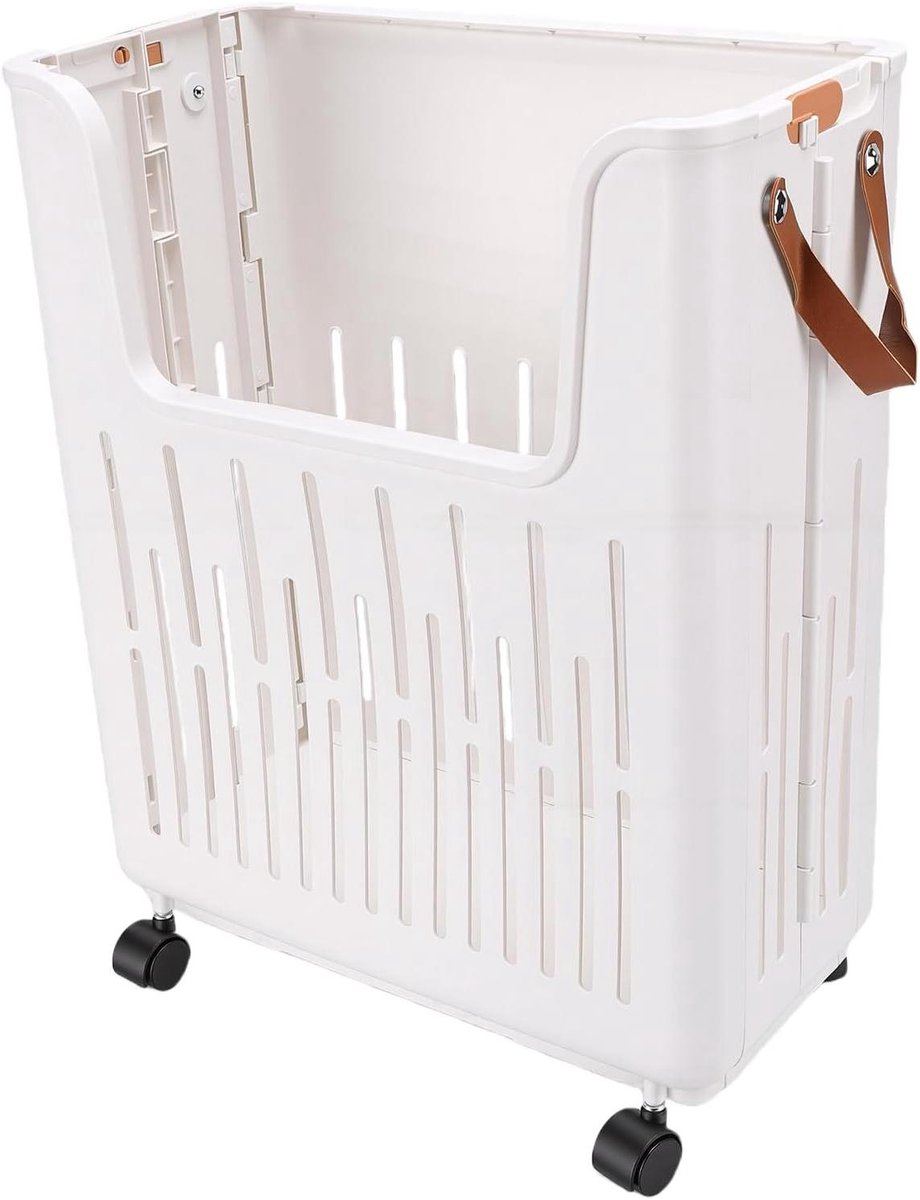 Wasmand op Wielen Opvouwbare Opbergmand Vuile Was Sorteren Uitgehold Ventilatie Ontwerp