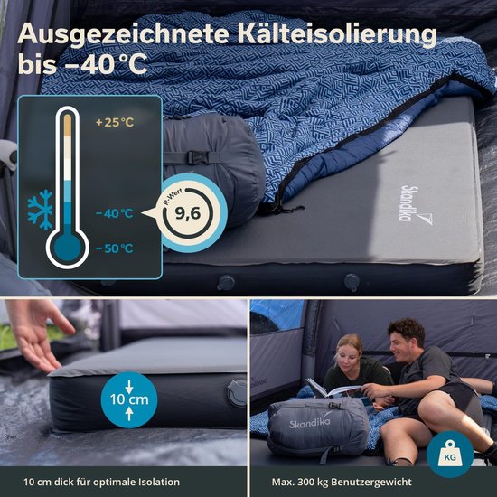 Zelfopblazende Slaapmat - Kampeeronderlegger Luchtbed - Comfortabel Kamperen - 10 cm Dikke Isolatie - 140 x 195 cm - Blauw — afbeelding 3