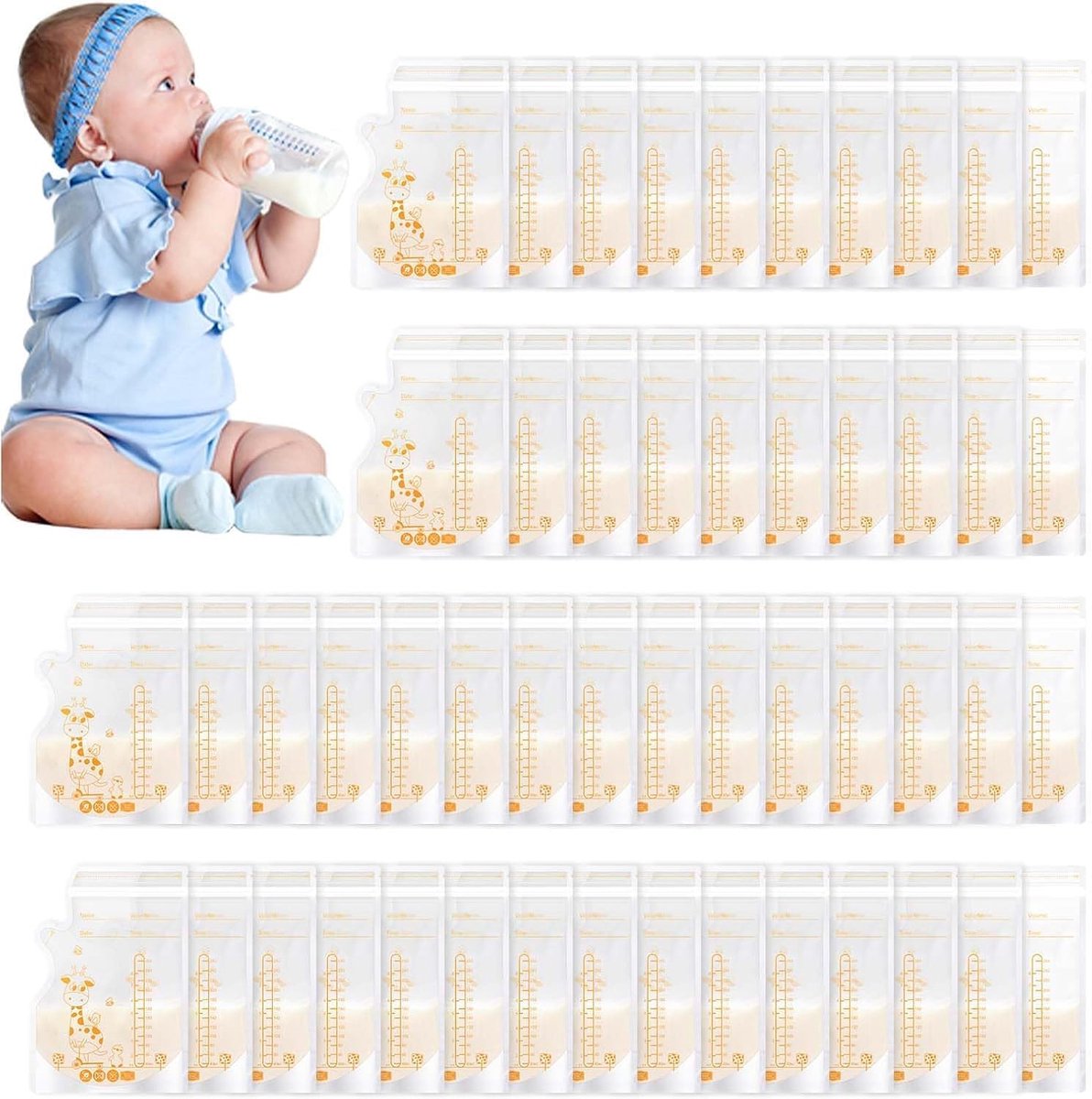 Moedermelk Bewaarzakjes met Schenktuit - 30 stuks - 250 ml - Borstvoeding Zakjes Met Marker- Dubbele Sluiting - BPA vrij - Koelkast en Vriezer - Borstvoeding Bewaarzakje - Borstvoeding Opslag - Geschikt moedermelk,sap,drankjes - Transparant