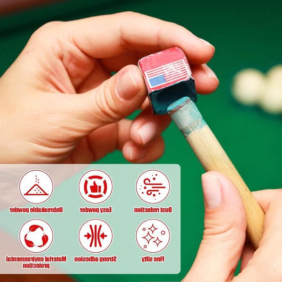12 Stuks Snooker Krijt voor Billiard - Verminder Fouten en Verbeter Precisie, Ideaal voor Thuis, Bars en Toernooien, Antislip Pool Cue Krijt — afbeelding 4