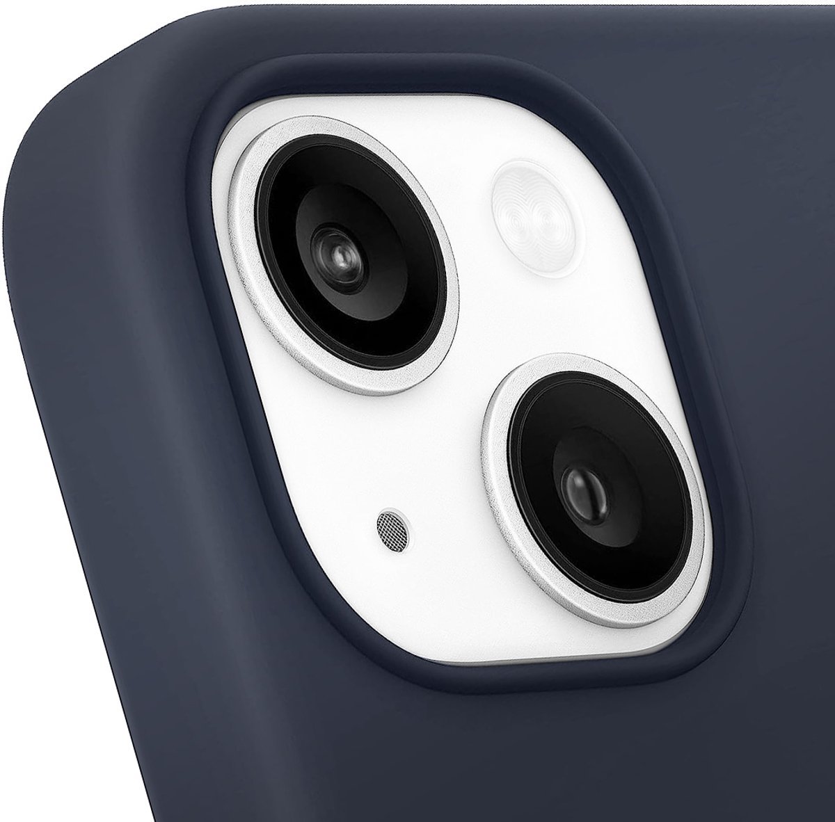 Jaym, Magsafe hoesje Geschikt voor Apple iPhone 14 premium siliconen microvezel, Blauw