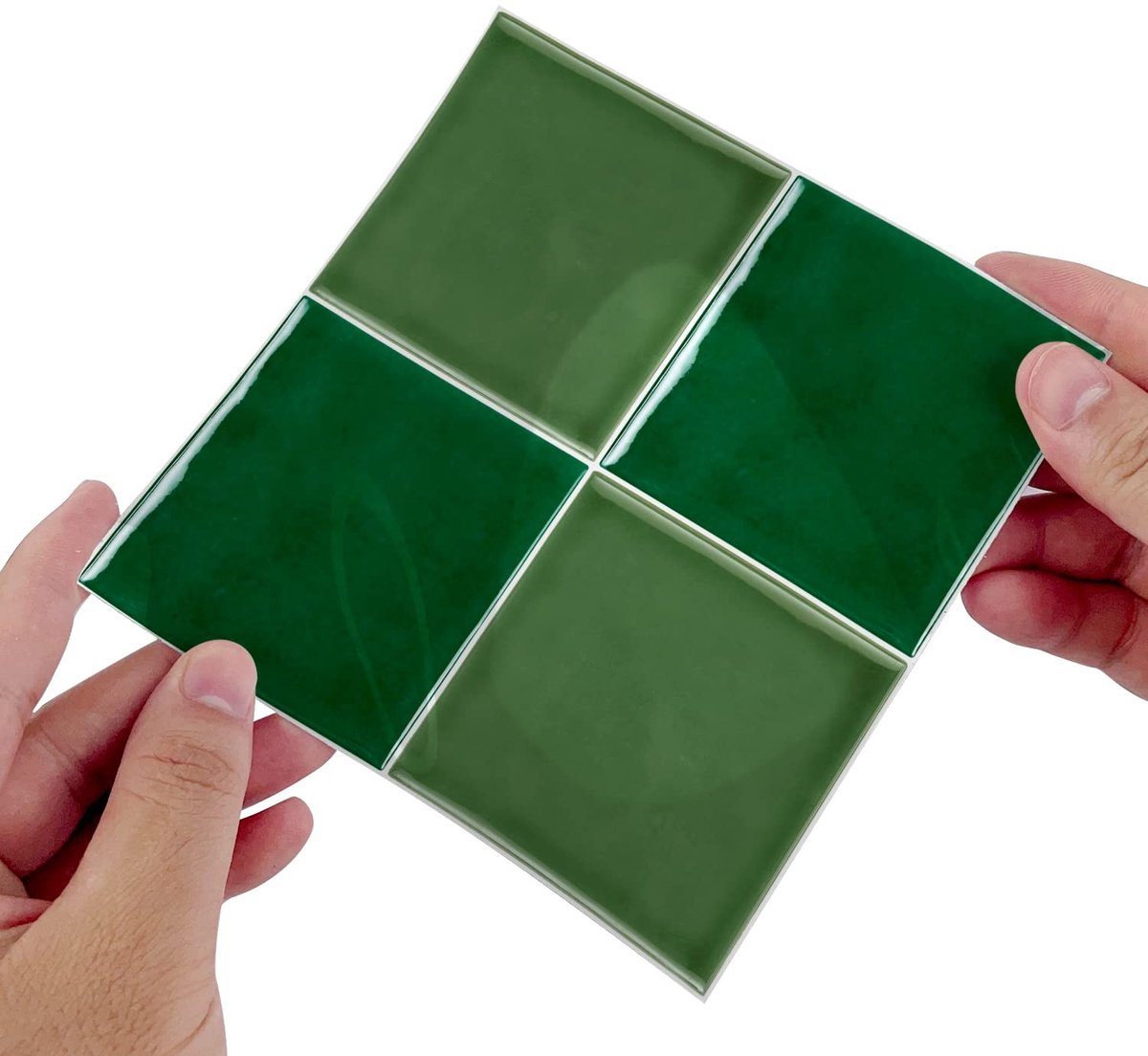 Solidchoice - Dailygoody - Dikke Tegelsticker - Mozaïekeffect - Zelfklevend en waterdicht - Groen - Perfect voor badkamer en keuken - 15 x 15 cm