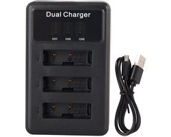 Allecto - NP BX1 Camera Batterijlader - 3 Slot USB - Zwart - Vervangende Batterijlader - Voor ZV1 RX100M7 RX1R WX350 X500 X400HX90