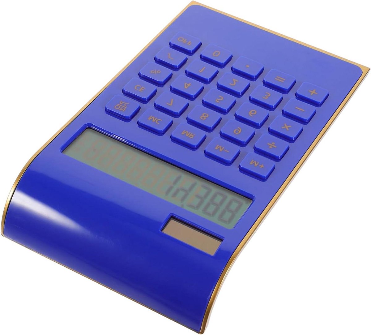 Rekenmachine - Zonne-energie apparaat - Dagelijkse berekeningen - Draagbaar en lichtgewicht - 19.3x11.7x3cm - Blauw