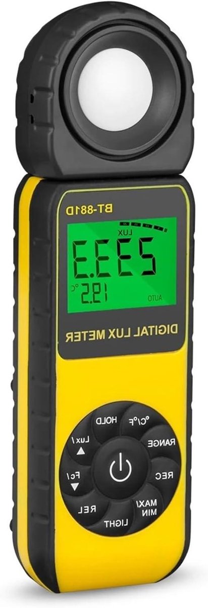 Lichtmeter - Lichtsterkte tester - Planten Groei Meten - Draaibare Sensor - 400.000 Lux - Grijs