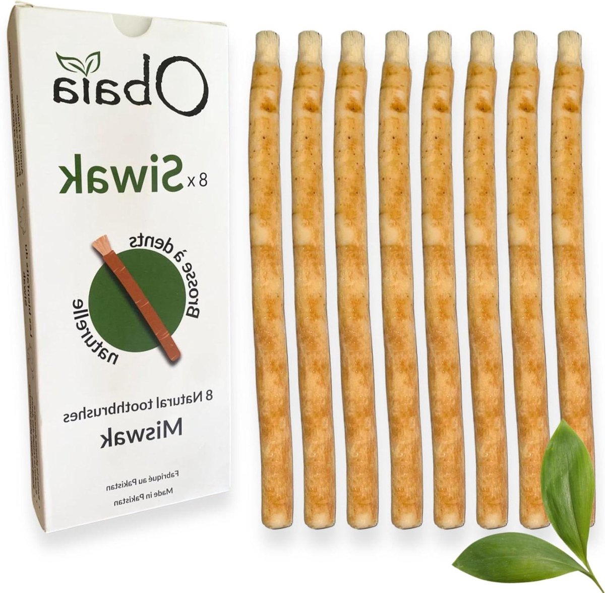 Siwak Stokjes - Natuurlijke Tandenborstel - Mondverzorging - 100% Natuurlijk - 8 Stuks - Houtkleur