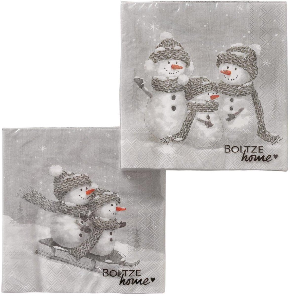 Boltze Home servetten sneeuwpop winterdesign papieren servetten 20 stuks.