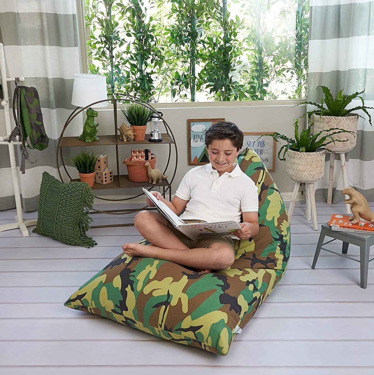 Zitzak van katoenen linnen zonder vulling - Comfortabel - Woonkamer/Slaapkamer/Speelkamer - Voor Volwassenen en Tieners - Duurzaam - Kindvriendelijk-127*72*72cm-Camouflage
