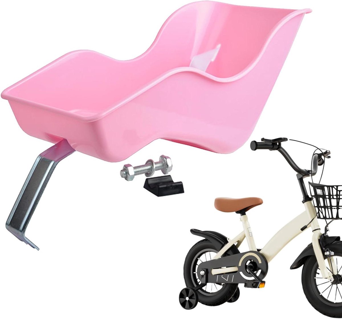 Poppenzitje Fiets - Speelgoed Zitting - Poppen Vervoeren - Met Bevestigingsriem - 377 cm Lengte - Meerkleurig