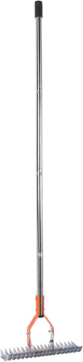 Rieten Hark - Verticuteerhark Gazon - Gazon Onderhoud - Verstelbare Lengte - 37.5 cm Breed - Zwart