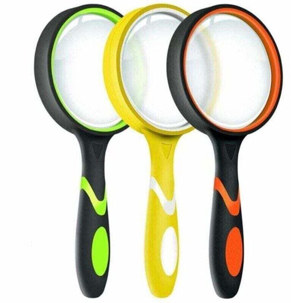 Set van 3 vergrootglazen met 10x vergroting, voor kinderen om te lezen, merk XU, draagbaar, antislip vergrootglas, grote lens van 75 mm.