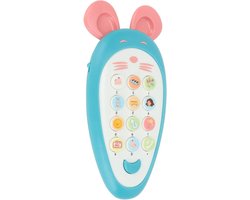 Babys Telefoon Speelgoed - Educatief Speelgoed - Intelligentie Ontwikkeling - Voedselkwaliteit Siliconen - 15 x 7 x 3 cm - Blauw