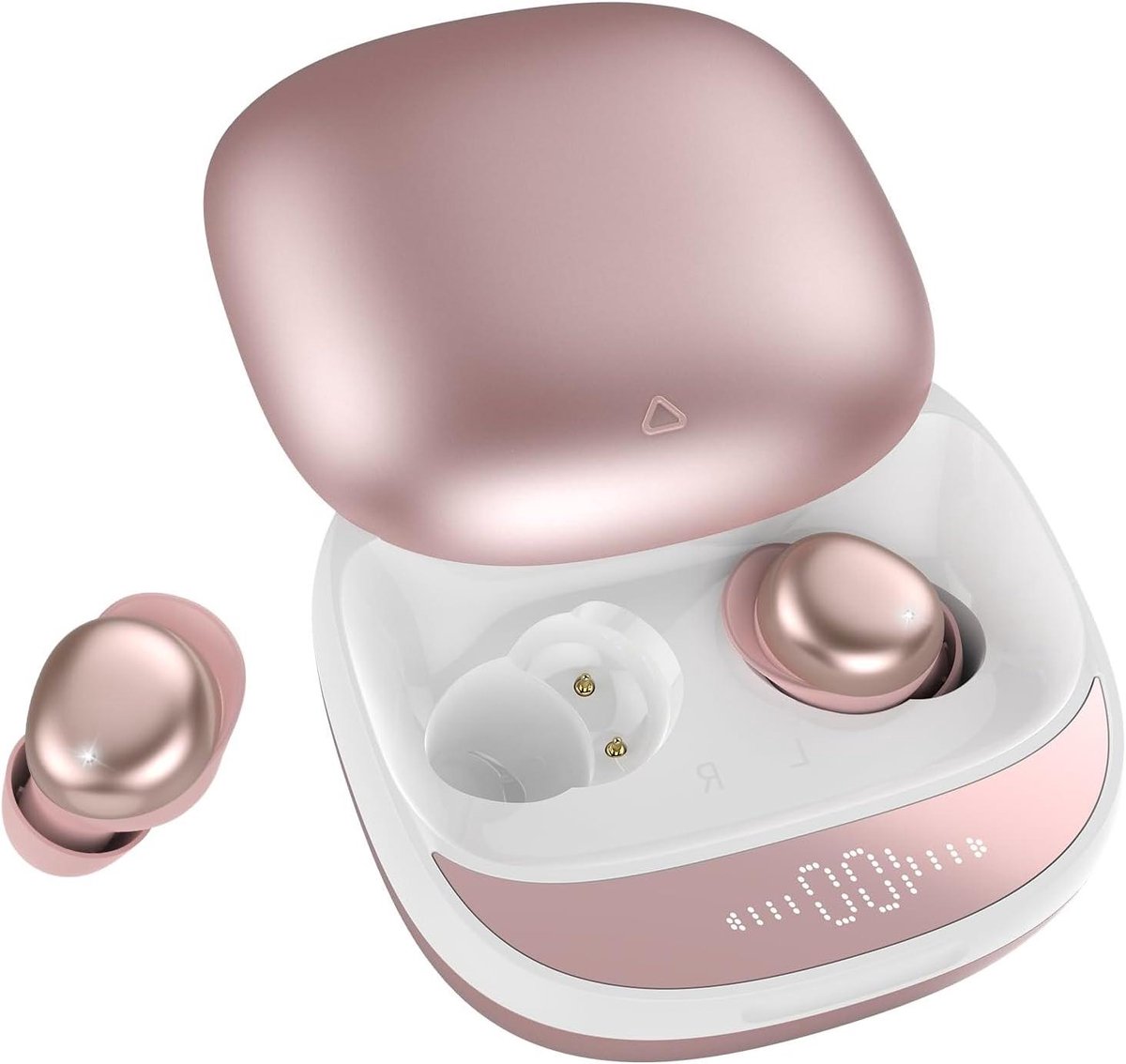 Slaaphoofdtelefoon Draadloos - Zijslaap Oordopjes - Ontspannen Slapen - Dubbele Slaapmodus - 40 Uur Batterij - Roségoud