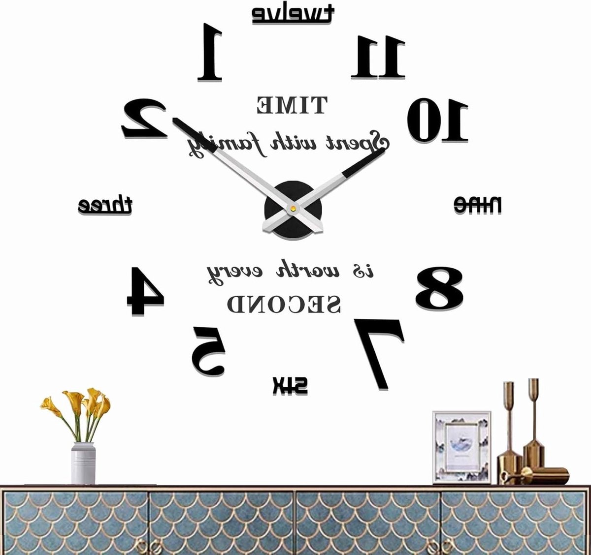 Moderne Design Giant 3D Wandklok voor Slaapkamer, Keuken en Kantoor - Uniek Cadeau voor Elk Interieur