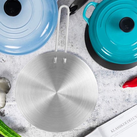 Cosensi - Dailygoods - Dailygoody - Warmteverspreiderplaat - Inductieplaat Adapter - Gelijkmatige Warmteverdeling - Zilver - Hitteverspreider - Geschikt voor Gas en Ele van Cosensi — afbeelding 5