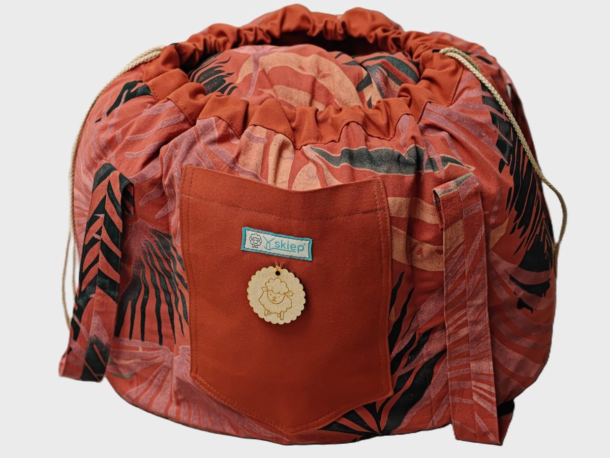 Skiep® Gaarstoof Jungle Oranje – Energiezuinige Hooikist & Slowcooker Zonder Stroom - urenlange isolatie dankzij schapenwol - één formaat voor grote en kleine pannen - wasbaar - duurzaam - lokaal handgemaakt - kleine oplage - indoor en outdoor