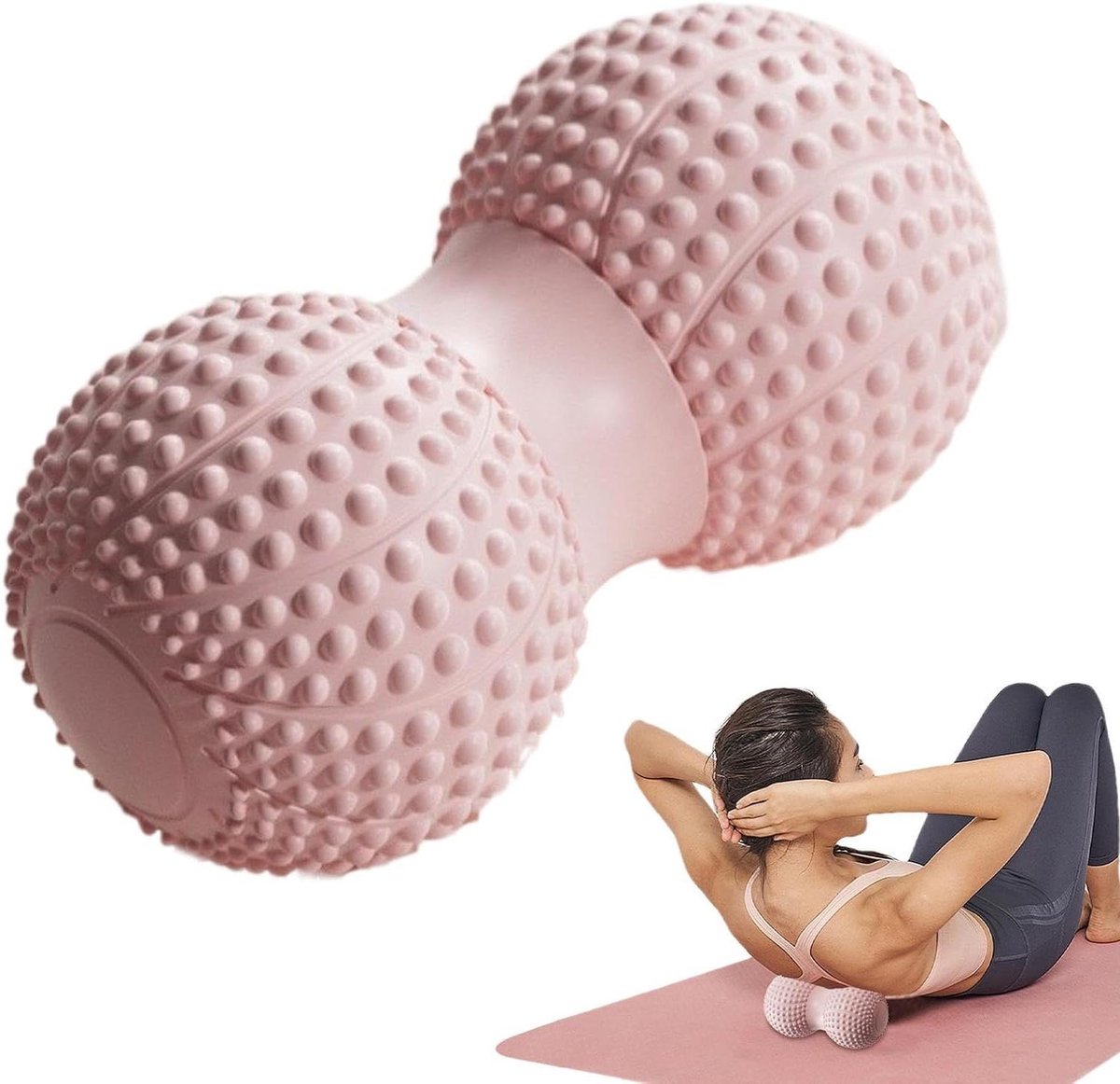 Rugmassagebal - Nekroller Fasciaroller - Diepe Spierontspanning - Ergonomisch Boogontwerp - 7 x 14 cm - Zwart