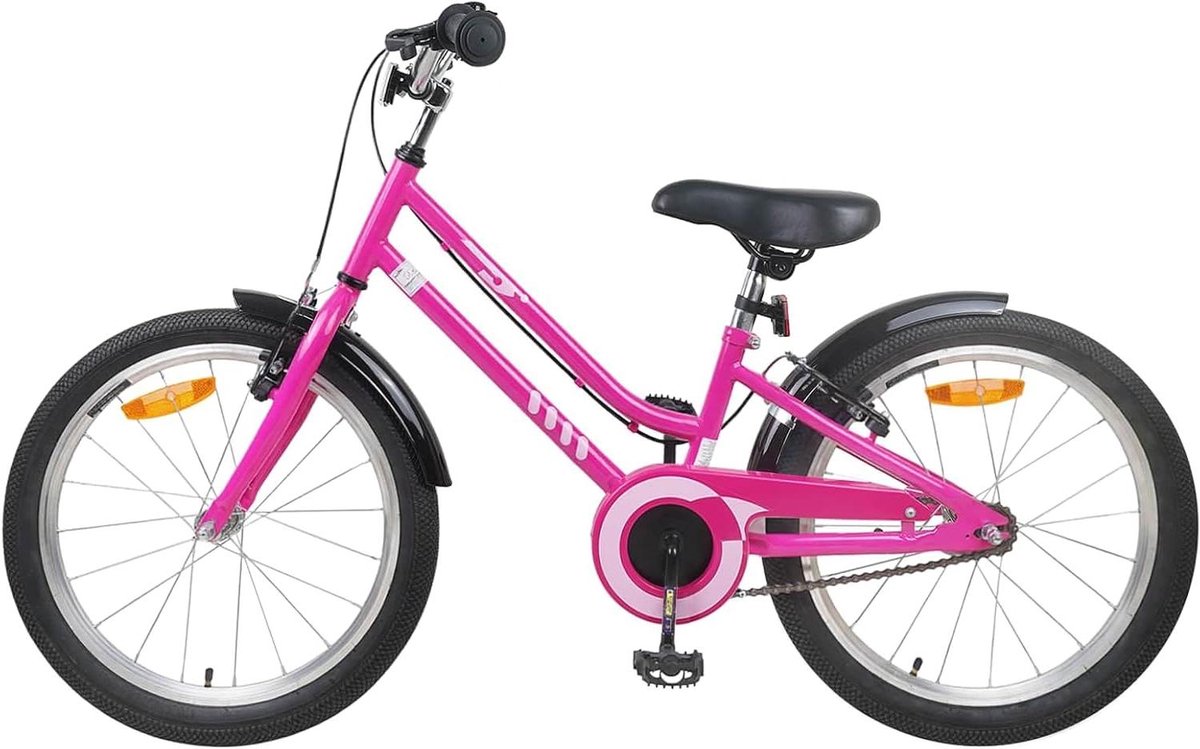 Kinderfiets 22 Inch - Klassieke Kinderfiets - Buiten Plezier - Stevige Stalen Frame - 7-12 Jaar - Roze Zwart