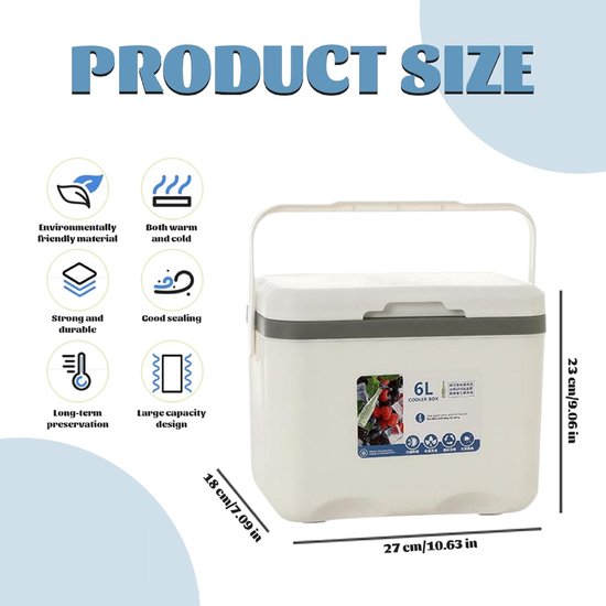 Koelbox - Isolatiebox - Eten koel houden - Goede isolatie - 6 liter - Wit van Koelbox. — afbeelding 3