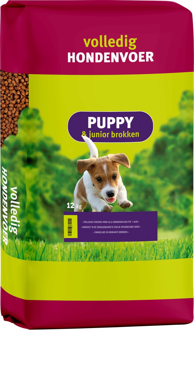 Voerwaarts Voerwaarts Puppy & Junior Brokken - 12kg - Puppy Groei Brokken - Puppyvoer - 12kg