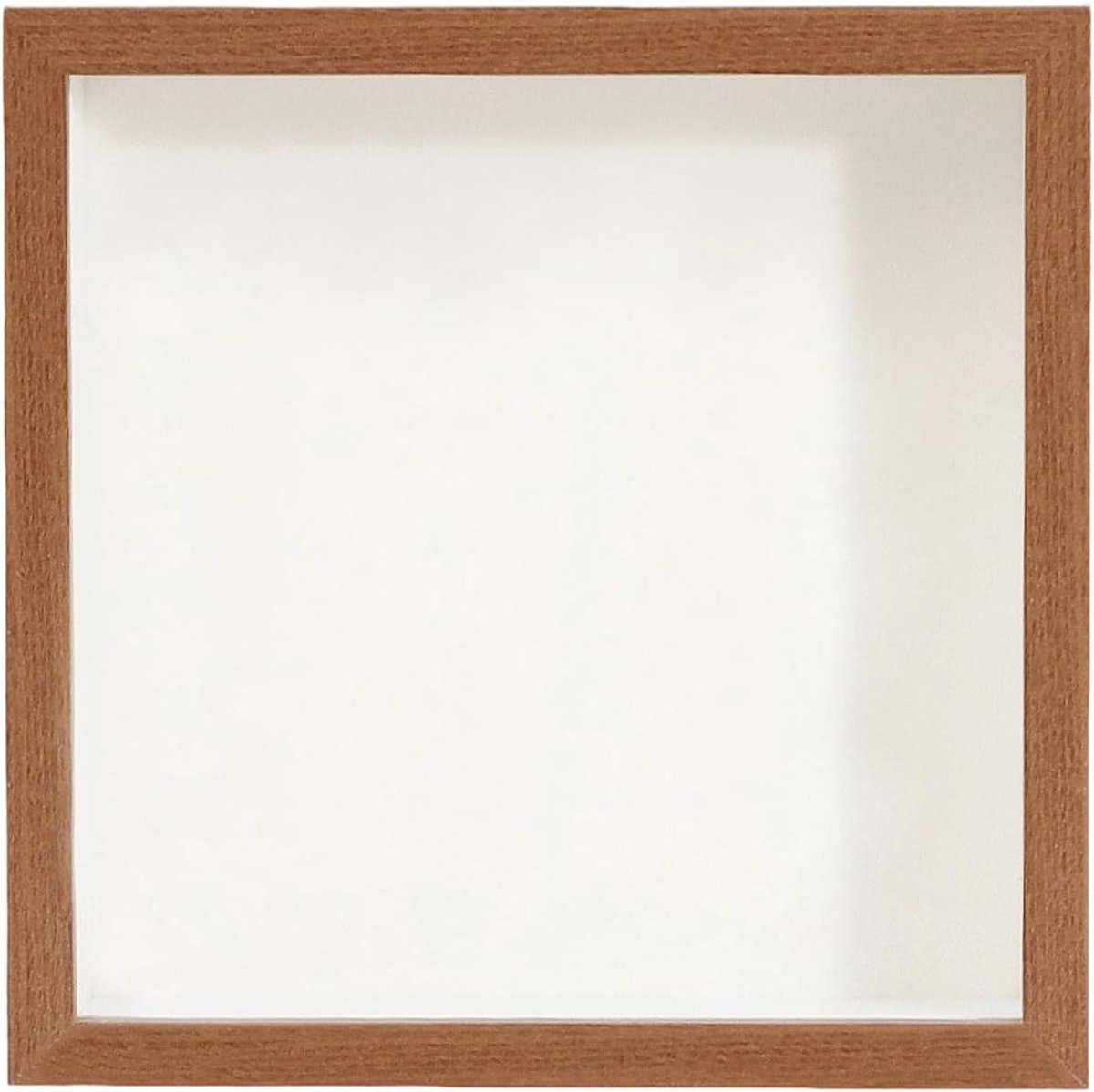 Herinneringsdoos Muurdecoratie - Aandenken Display - Schatten Presenteren - Stofdicht Transparant - 3 Maten Beschikbaar - Donkere Walnoot