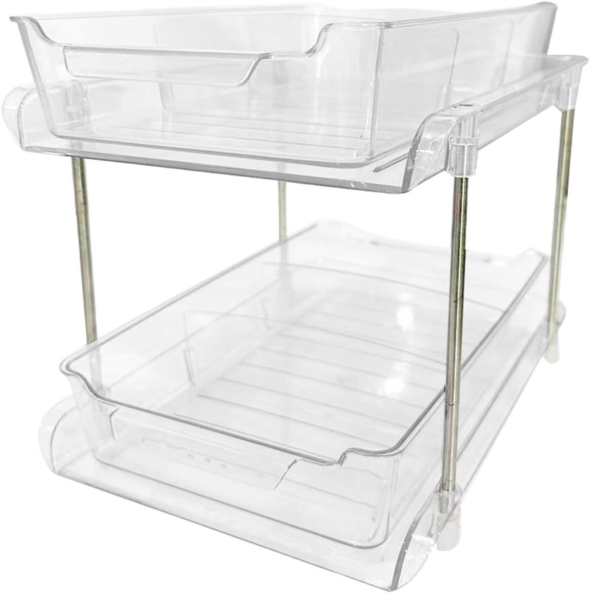 Onderbouw Organizer - Kast Lade - Ruimte Optimaliseren - Dubbele Laag - 33.8 cm - Wit