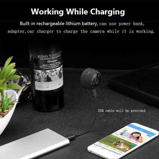 Mini Camera - Beveiligingscamera HD - Thuis Bewaken - Sterke Magneet - 1080P Resolutie - Zwart — afbeelding 2