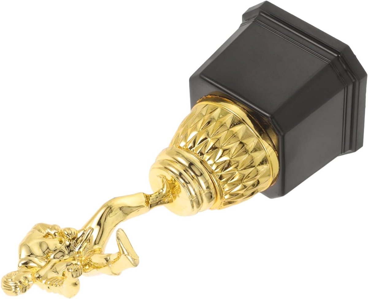 Plastic Trofee - Beker Winnaarsprijs - Kinderen Belonen - Fijne Details - 20.3 cm - Goudkleurig