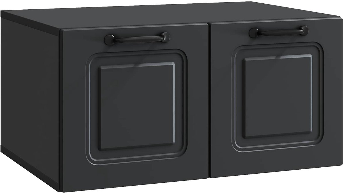 vidaXL - Wandmontage - TV-kast - Zwart - 59,5 - x - 41 - x - 30 - cm - Bewerkt - hout