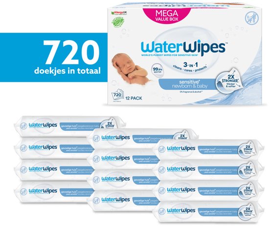 WaterWipes Billendoekjes Bio - 12 x 60 stuks