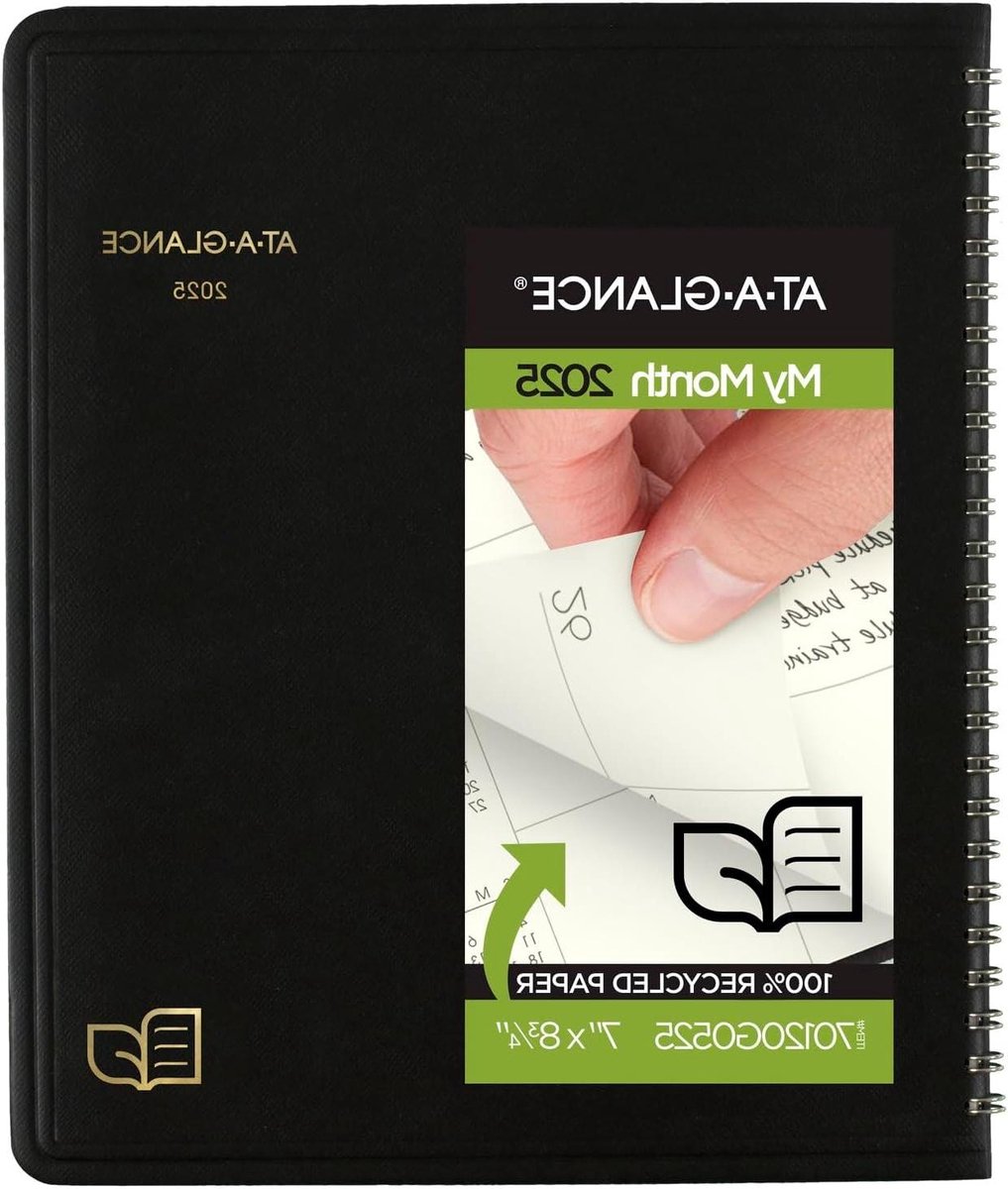 Maandelijkse Planner - Agenda 2025 - Afspraken Plannen - Gerecycled Papier - 7" x 8-3/4" - Zwart